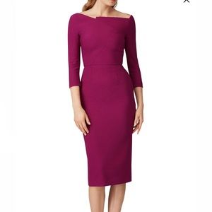 Roland Mouret Berry purple eggplant pencil midi Dress US size 8 or 12 UK